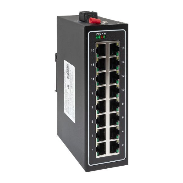 Промышленный неуправляемый коммутатор U-16T, 16 портов 10/100Base-T(X) RJ45, монтаж на динрейку TSX EKF TSX-U-16T