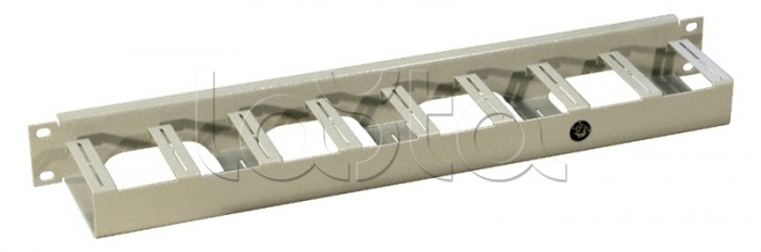 Органайзер кабельный горизонтальный глубиной 80 мм, серый AESP REC-VP1-80-GY
