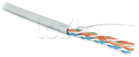 Кабель витая пара, неэкранированная U/UTP, категория 5e, 4 пары (24 AWG), одножильный (solid), PVC, серый (305 м) Hyperline UUTP4-C5E-S24-IN-PVC-GY-305