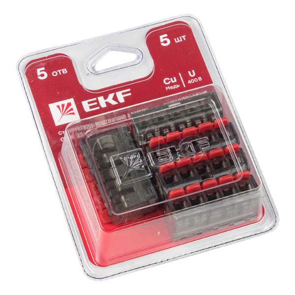 Клемма СМК 221-415 5 отверстий 0.2-4.0 мм2 блистер (5шт.) EKF PROxima (plc-smk-221-415b)