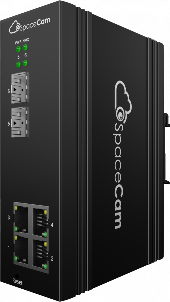 Управляемый PoE коммутатор SpaceCam SC-I-L2-4GP-120-2G (A)