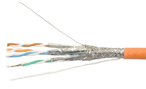 Кабель витая пара, экранированная Hyperline SFUTP4-C5E-S24-IN-LSZH-OR-305 (305 м)