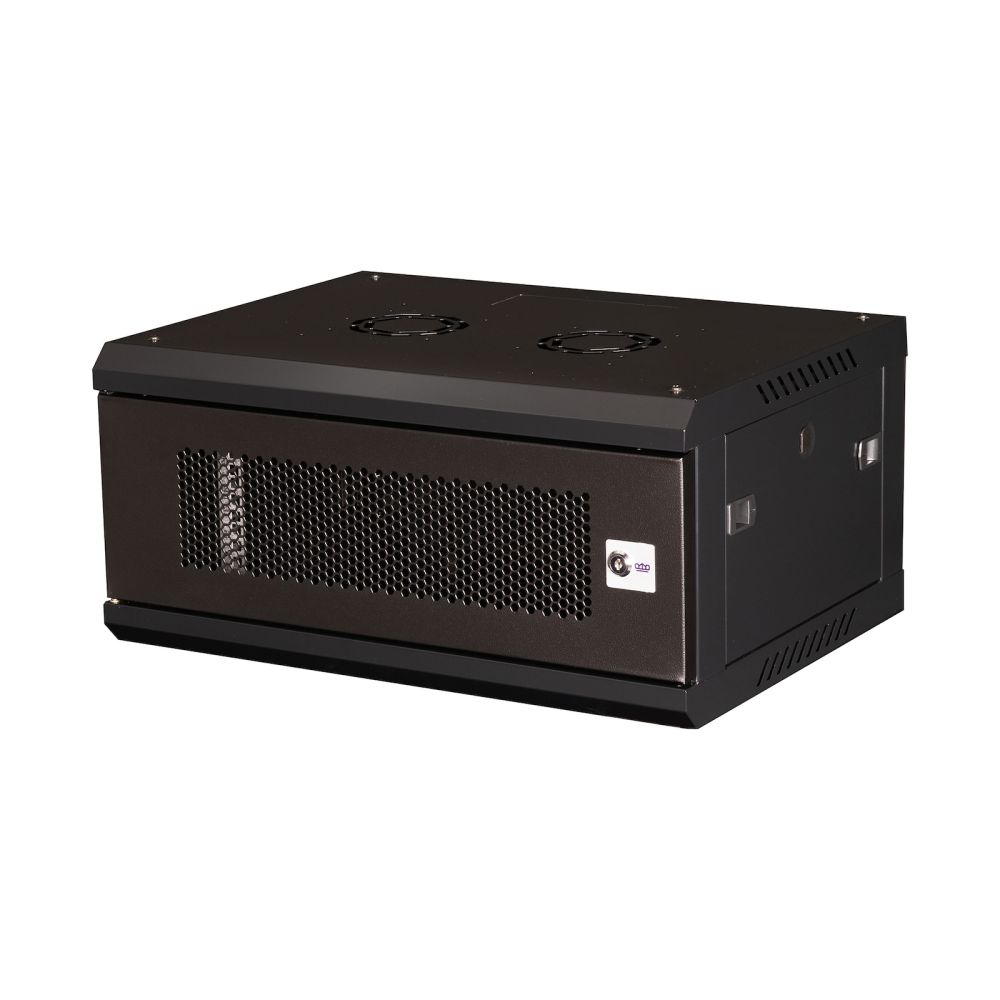 Шкаф 19&quot; телекоммуникационный настенный, 4U 280х600х450 мм, дверь перфорация, черный Datarex (DR-650001)