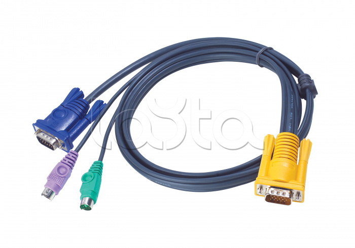 КВМ-кабель с интерфейсами PS/2, VGA и разъемом SPHD 3-в-1 (1.2м) ATEN 2L-5201P