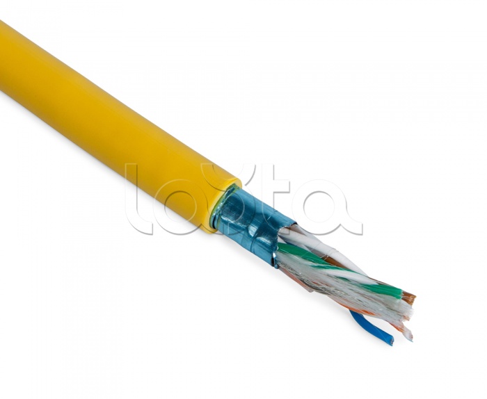 Кабель витая пара, экранированная Hyperline FUTP4-C5E-P26-IN-LSZH-YL-100 (100 м)