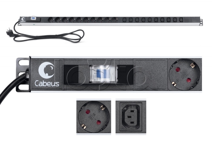 Блок розеток Cabeus PDU-16-10S-10C13-B