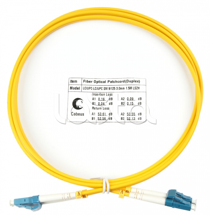 Шнур оптический duplex LC-LC 9/125 SM 1,5 м LSZH Cabeus FOP(d)-9-LC-LC-1,5M