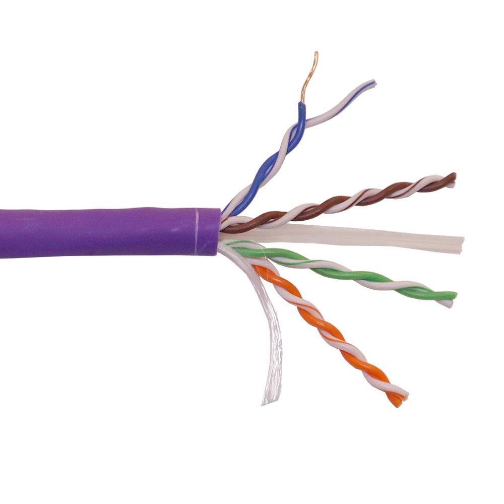 Кабель LANMASTER U/UTP, 4 пары, Кат. 6, с перегородкой, 550Mhz, LSZH, нг(A)-HF, фиолетовый, 305 м LANMASTER LAN-6EUTP-HFLT-VI