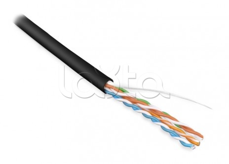 Кабель витая пара, неэкранированная Hyperline UUTP4-C5E-S24-IN-LSZH-BK-100 (100 м)