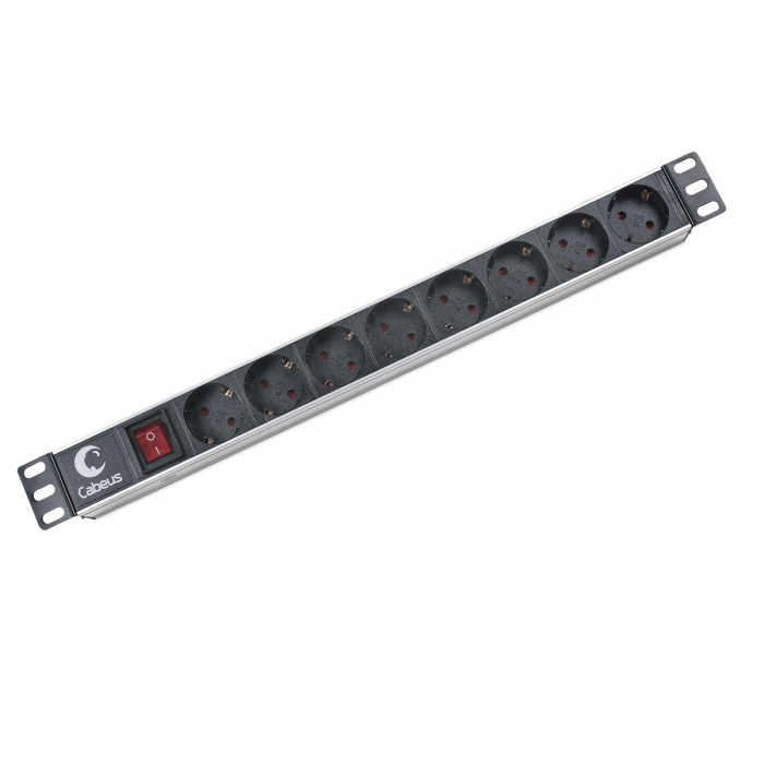 Блок на 8 розеток EU горизонтальный для 19' шкафов Cabeus PDU-8P