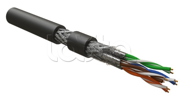 Кабель для сетей Industrial Ethernet, категория 6A, 4x2x23 AWG, многопроволочные жилы (patch), S/FTP, SHF1, черный ISFTP4-C6A-P23/7-SHF1-BK Hyperline (500 м)