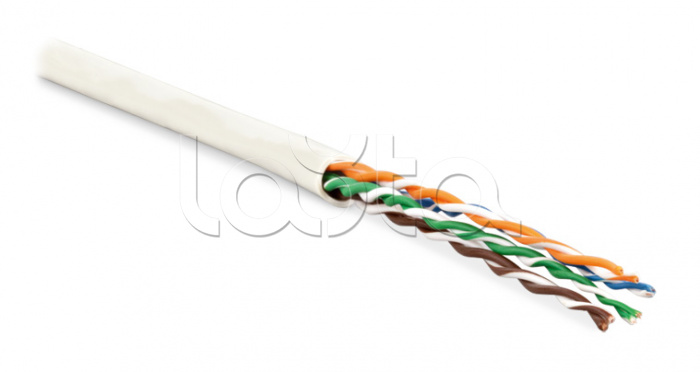Кабель витая пара, неэкранированная U/UTP, категория 6, 4 пары (24 AWG), многожильный (patсh), без разделителя, PVC, нг(А)-HF, –5°C–+60°C, белый UUTP4-C6-P24-NCR-IN-PVC-WH-100 Hyperline (100 м)