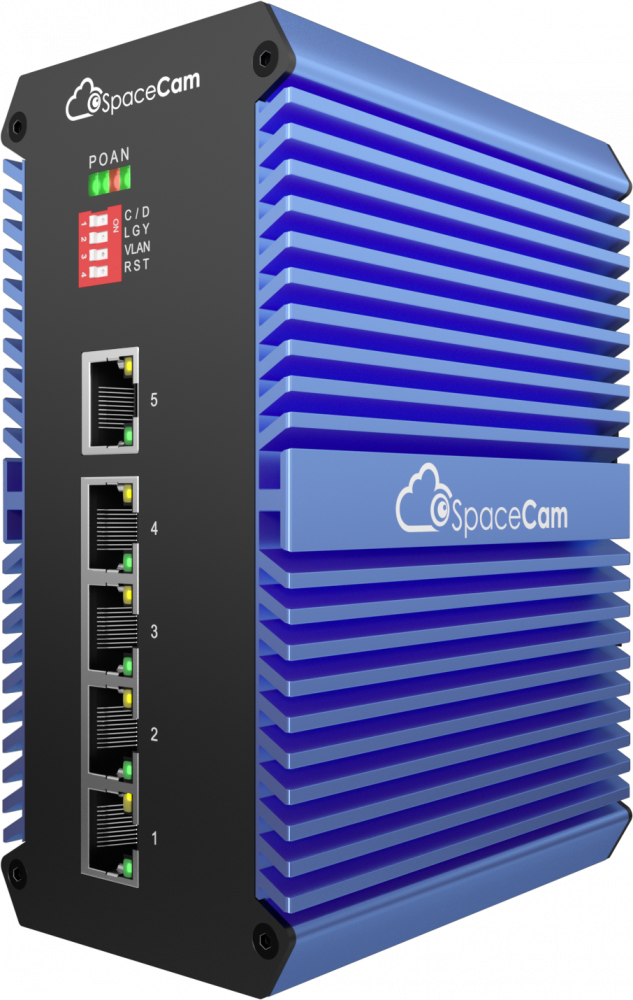 SpaceCam неупр.пром.коммутатор SC-I-4G-120-1G(HT) 4 PoE 10/100/1000Мбит/с + 1 RJ45 10/100/1000Мбит/с, 120 Вт