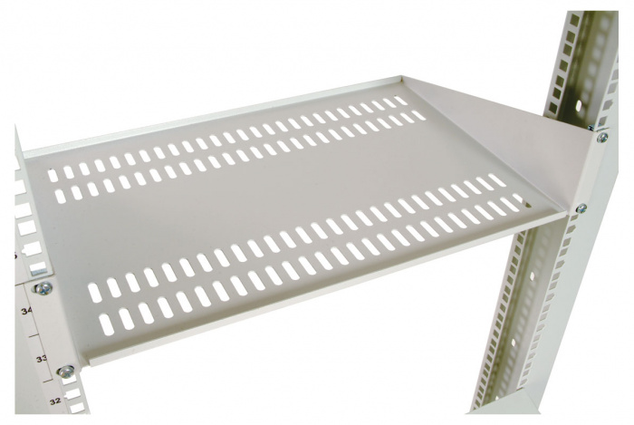 Полка перфорированная консольная 2U, глубина 300 мм черный ЦМО МС-30-9005