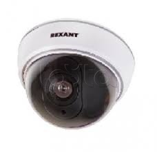 Муляж внутренней купольной камеры видеонаблюдения белого цвета с мигающим красным светодиодом REXANT 45-0210