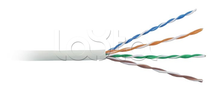 Кабель витая пара, неэкранированная, для внутренней прокладки LAN UTP 4x2x24AWG кат.5е LSZH-GY Hyperline UUTP4-C5E-S24-IN-LSZH-GY-305 (305 м)