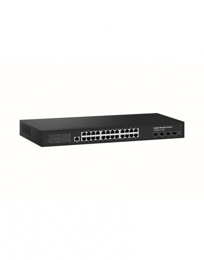 Управляемый L3 коммутатор Gigabit Ethernet на 24xRJ45 + 4x10G SFP+ Uplink NST NS-SW-24G4G10-L