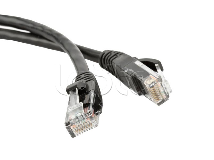 Патч-корд RJ45 - RJ45, 4 пары, UTP, категория 5е, 0.5 м, черный, LSZH LANMASTER LAN-PC45/U5E-0.5-BK