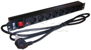 Блок розеток 19&quot; 8 шт., 16A 250V, шнур питания 1.8 м TWT TWT-PDU19-16A8P-1.8