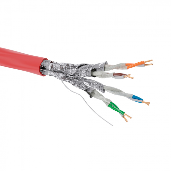 Кабель CAT 5е, U/FTP, нг(А)-FRHF, бухта 305м, красный DKC (RN5EUFA04RD)
