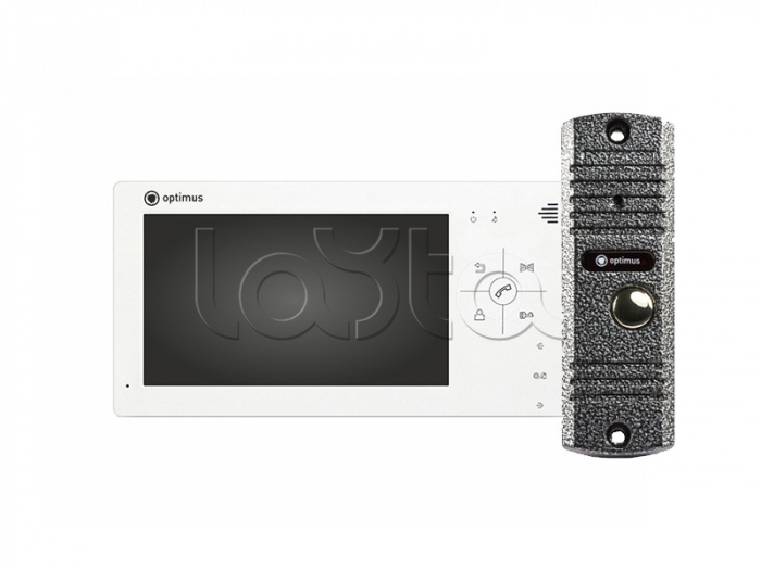 Комплект видеодомофона Optimus VM-7.0 (w) + DS-700L (сереб.)