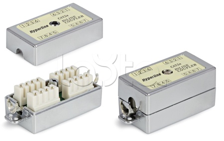 Проходной адаптер RJ-45 Hyperline CA-IDC-C5e-SH-F-WH
