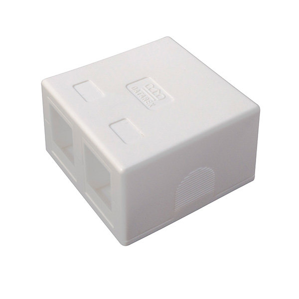 Корпус розетки для модуля Keystone, 2 порта, белый Datarex DR-5002