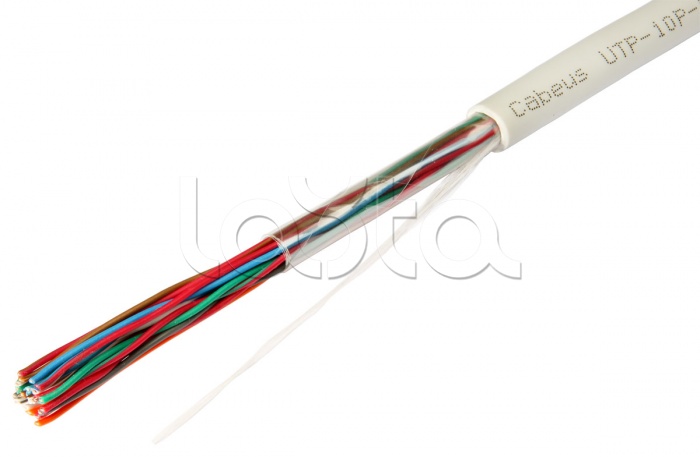 Кабель витая пара UTP (U/UTP), категория 3, 10 пар (24 AWG), одножильный (solid), PVC Cabeus UTP-10P-Cat.3-IN Cabeus UTP-10P-Cat.3-IN