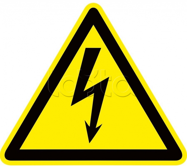 Знак пластик &quot;Опасность поражения электрическим током&quot; (Молния) W08 (100х100мм.) EKF PROxima (pn-1-01)