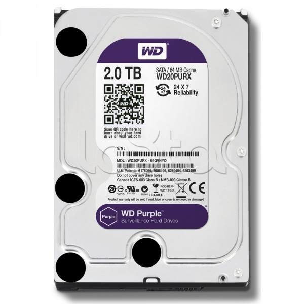 Жесткий диск Western Digital Purple HDD 2 Tb SATA-III 3.5&quot; WD20PURZ