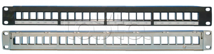 Наборная коммутационная панель 19”, 1U, 24 порта UTP/FTP Eurolan (27F-00-24BL)