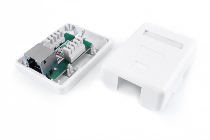 Розетка компьютерная Hyperline SB1-1-8P8C-C6-SH-WH