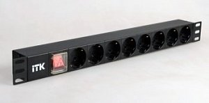 Блок розеток на 8 розеток 19&quot;, без шнура ITK PH12-8D3