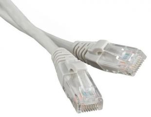 Патч-корд RJ45 - RJ45, 4 пары, UTP, категория 5е, 0.5 м, серый, LSZH LANMASTER LAN-PC45/U5E-0.5-GY