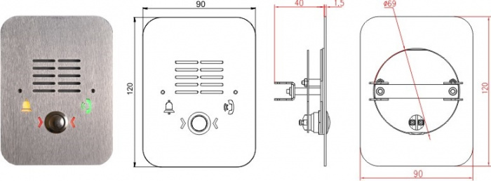 Переговорное устройство в антивандальном исполнении 2 с цифровой передачей данных Текон-Автоматика ПГУ-2RS