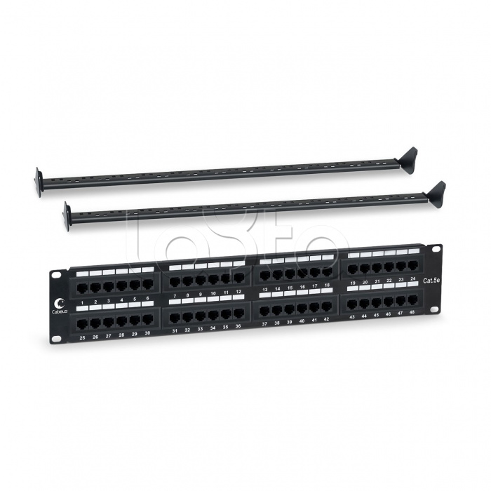 Патч-панель 19&quot;, 2U, 48xRJ45 Cabeus PL-48-Cat.5e-Dual IDC
