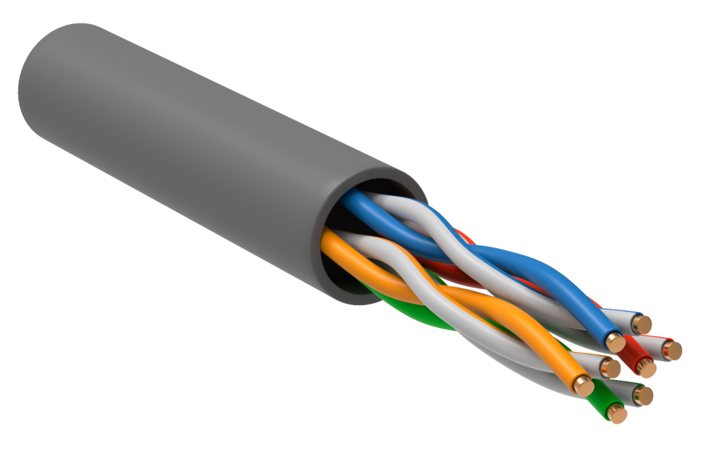 ITK Витая пара U/UTP кат. 5E 4х2х24AWG solid PVC серый (305м) РФ LC1-C5E04-111-S-R