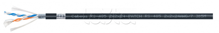 Кабель интерфейса RS-485/RS-422, 2x2x24 AWG, PVC Cabeus RS-485 2x2x24AWG/7 (305м)