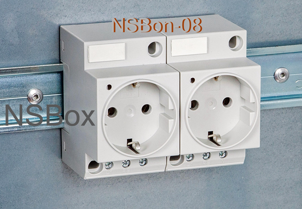 Розетка на DIN-рейку с заземляющим контактом NSGate NSBon-08