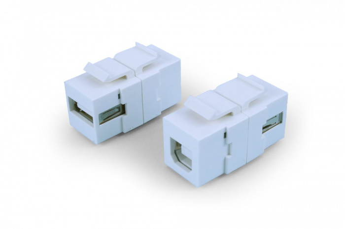 Вставка формата Keystone Jack Hyperline (KJ1-USB-A-B2-WH)