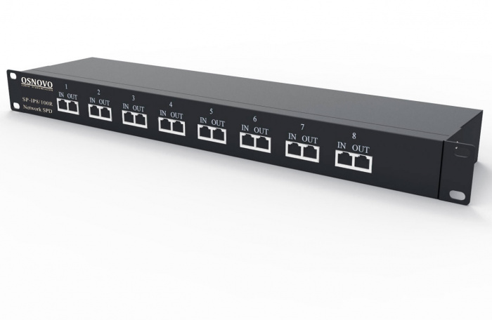 Устройство грозозащиты для локальной вычислительной сети, 8 портов OSNOVO SP-IP8/100R