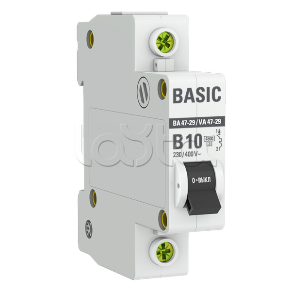 Автоматический выключатель 1P 10А (B) 4,5кА ВА 47-29  Basic EKF (mcb4729-1-10-B)