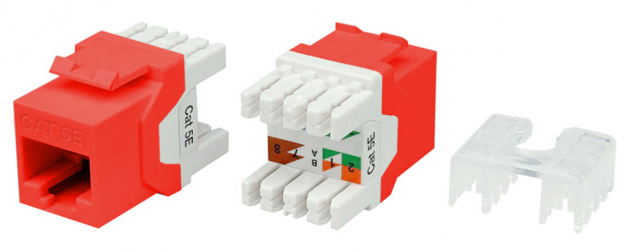 Вставка Hyperline (KJ8-8P8C-C5e-180-RD)