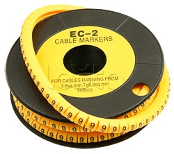 Маркер для кабеля (d7,4 мм, цифра 9) Cabeus ЕC-2-9 (500 шт/уп)