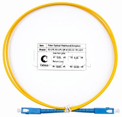 Пигтейл одномодовый оптический, SM 9/125, LSZH simplex SC/SC (1 м) Cabeus FOP(s)-9-SC-SC-1m