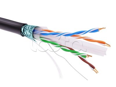 Кабель информационный экранированый F/UTP 4х2 CAT6, PE, черный RN6FUPE3BK DKC