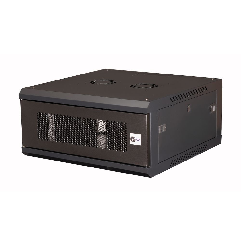 Шкаф 19&quot; телекоммуникационный настенный, 4U 280х600х600 мм, дверь перфорация, черный Datarex (DR-650101)