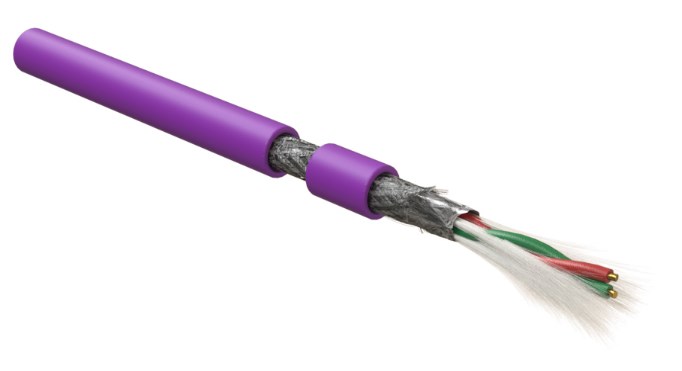 Кабель для шины PROFIBus-DP, 1x2x22 AWG, однопроволочные жилы (solid), SF/UTP, LSZH, фиолетовый PFDP-SF-1x2x22/1-LSZH-VL Hyperline (500 м)