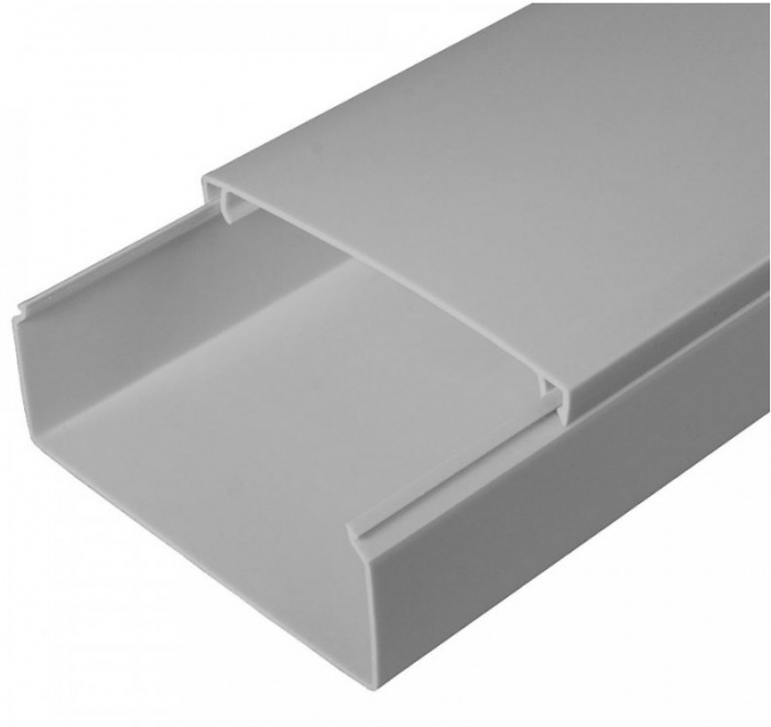 Кабель-канал серый RAL 7035 2-й замок в п/э 100х40 (24м/уп) Промрукав (PR03.0081)