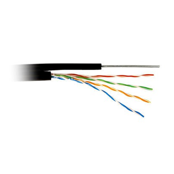 Кабель информационный наружной прокладки UTP 4PR 24AWG CAT5e OUTDOOR + ТРОС*1 REXANT 01-0046 (305 м)